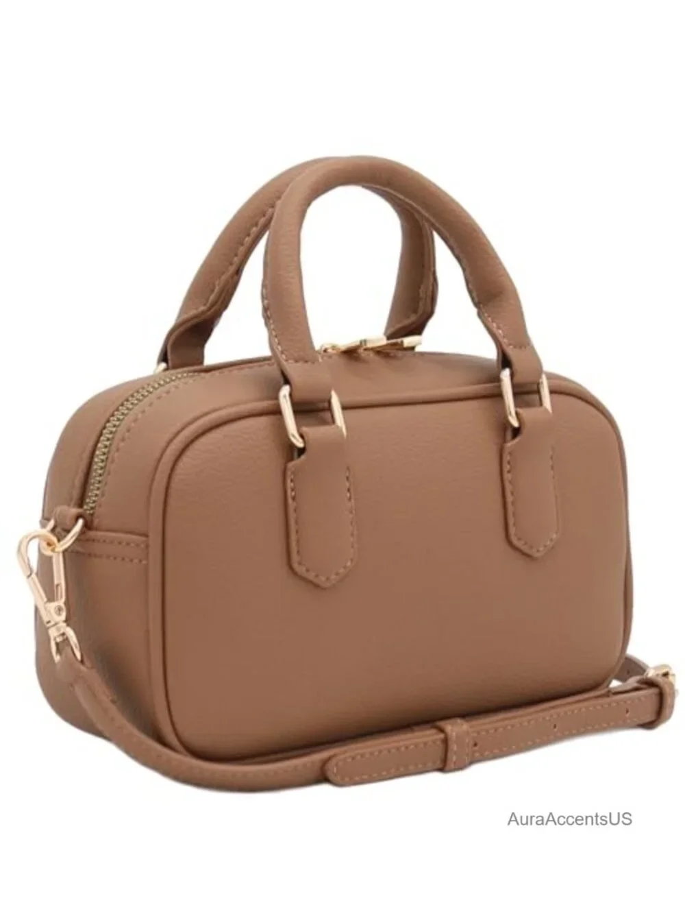 Faux Leather Mini Satchel Purse Top Handle Crossbody Bag